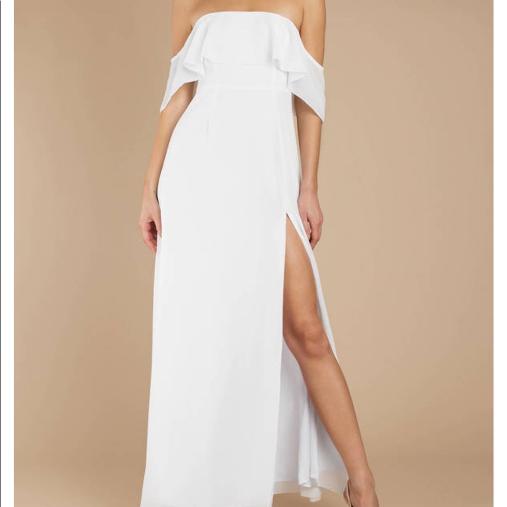 Into you ivory ruffle top max dress